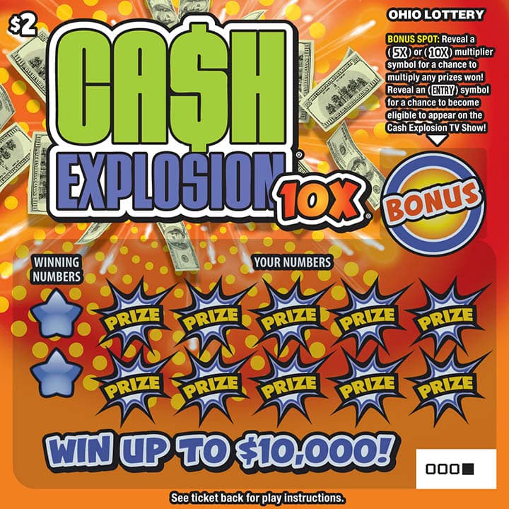 Cash Explosion 10X scratch-off ticket