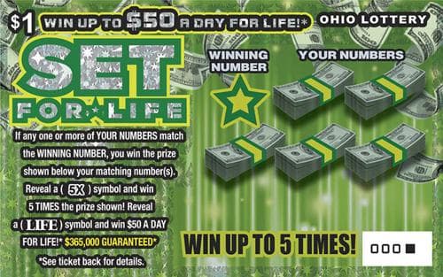 Set For Life scratch-off ticket