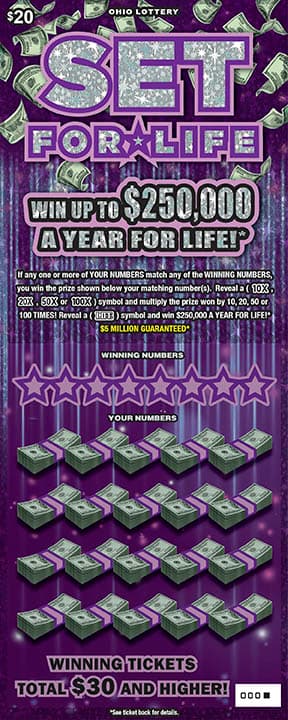 Set For Life scratch-off ticket
