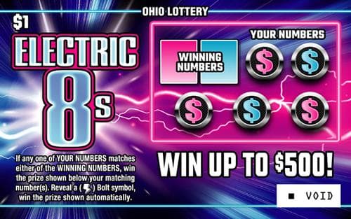 Electric 8s scratch-off ticket
