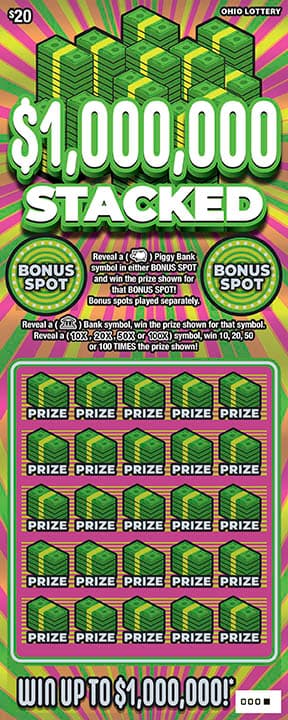 $1,000,000 Stacked scratch-off ticket