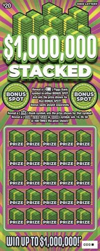 $1,000,000 Stacked scratch-off ticket