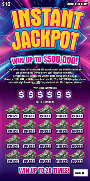 Instant Jackpot scratch-off ticket