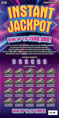Instant Jackpot scratch-off ticket