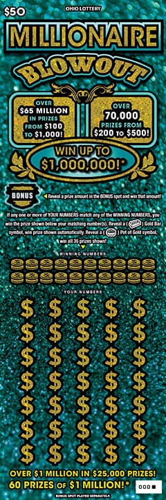 Millionaire Blowout scratch-off ticket