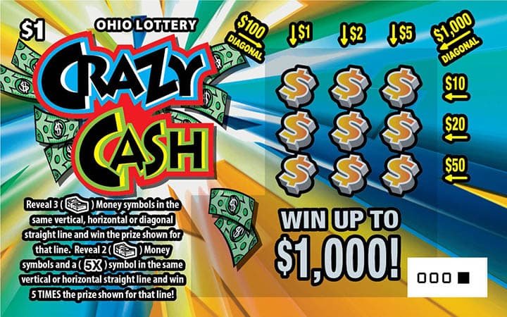 Crazy Cash scratch-off ticket
