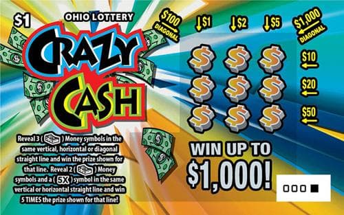 Crazy Cash scratch-off ticket