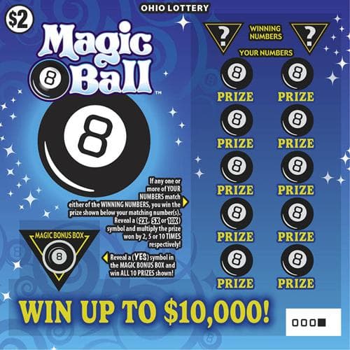Magic 8 Ball scratch-off ticket