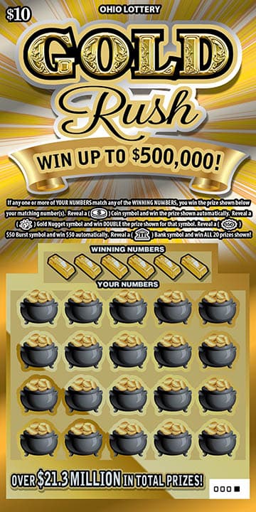 Gold Rush scratch-off ticket
