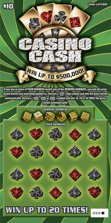 Casino Cash scratch-off ticket