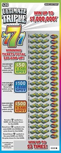 Ultimate Triple 777 scratch-off ticket