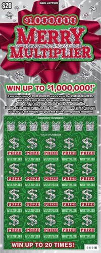 $1,000,000 Merry Multiplier scratch-off ticket