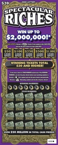 Spectacular Riches scratch-off ticket