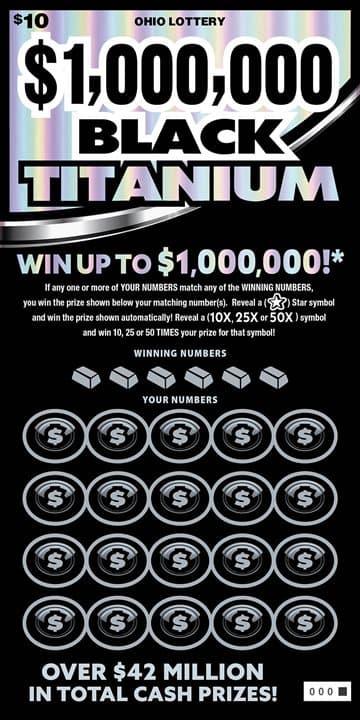 $1,000,000 Black Titanium scratch-off ticket