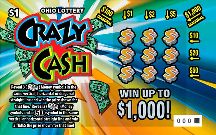 Crazy Cash scratch-off ticket