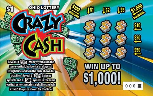 Crazy Cash scratch-off ticket