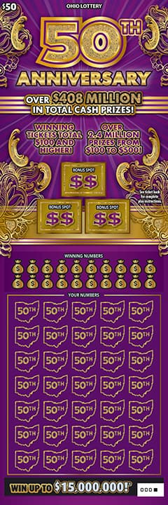 50th Anniversary scratch-off ticket