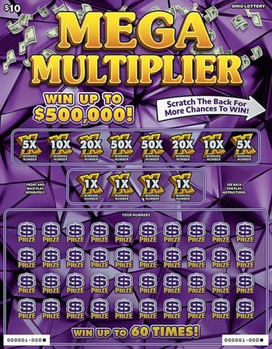 Mega Multiplier (Gigantix) scratch-off ticket