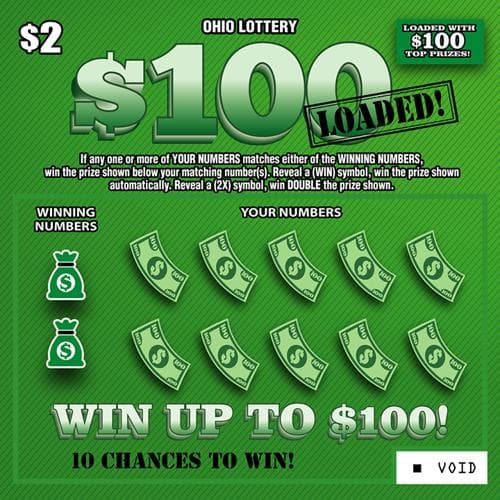 $100 Loaded scratch-off ticket