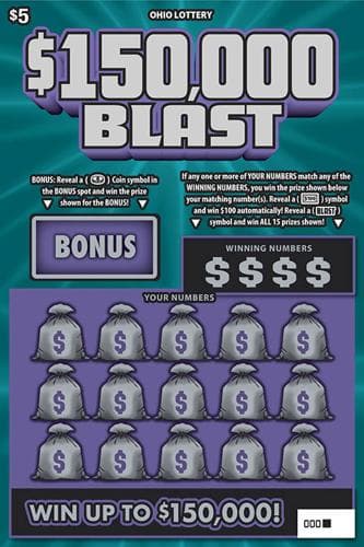 $150,000 Blast scratch-off ticket