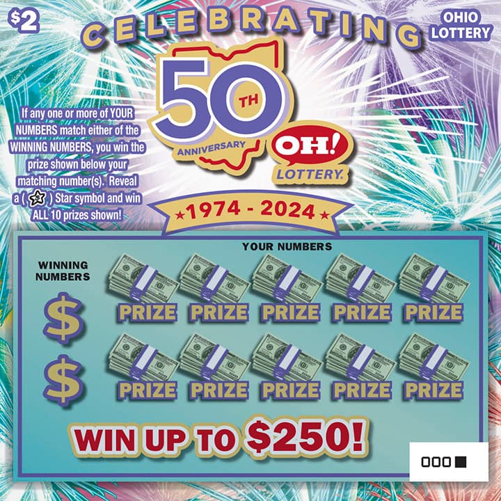 Celebrating 50 Years scratch-off ticket