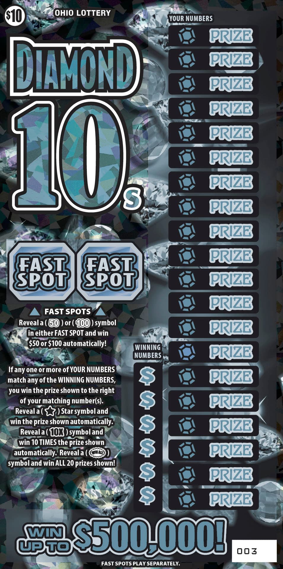 Gem 10s scratch-off ticket
