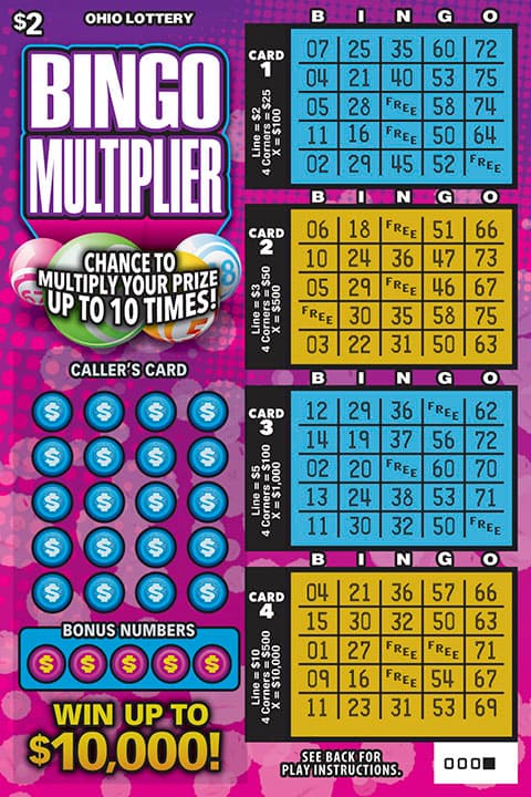 Bingo Multiplier scratch-off ticket