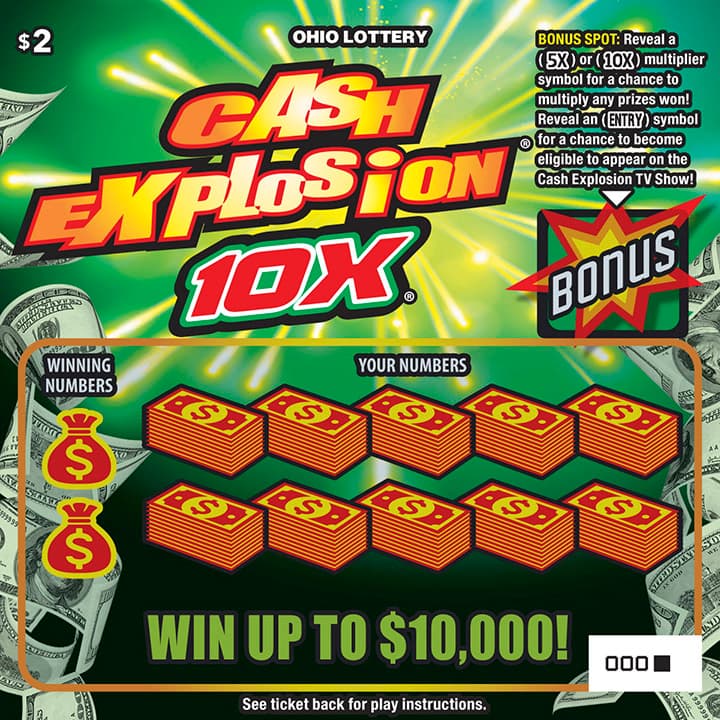 Cash Explosion 10X scratch-off ticket