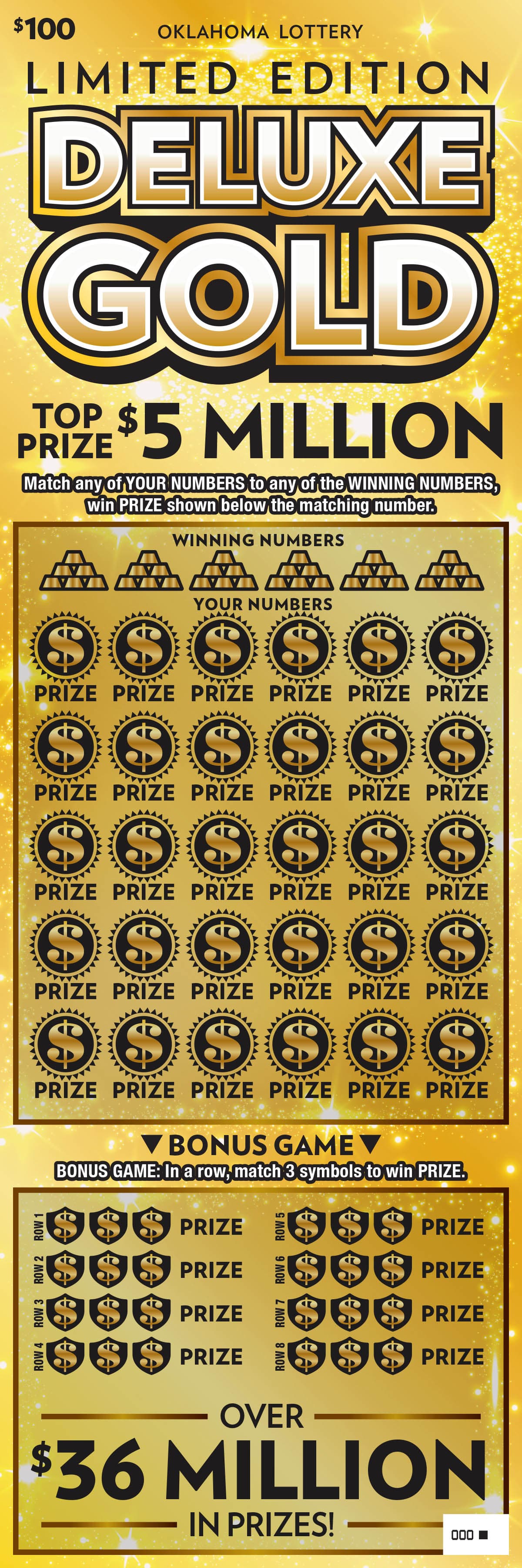 Deluxe Gold scratch-off ticket