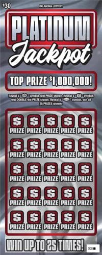 Platinum Jackpot scratch-off ticket