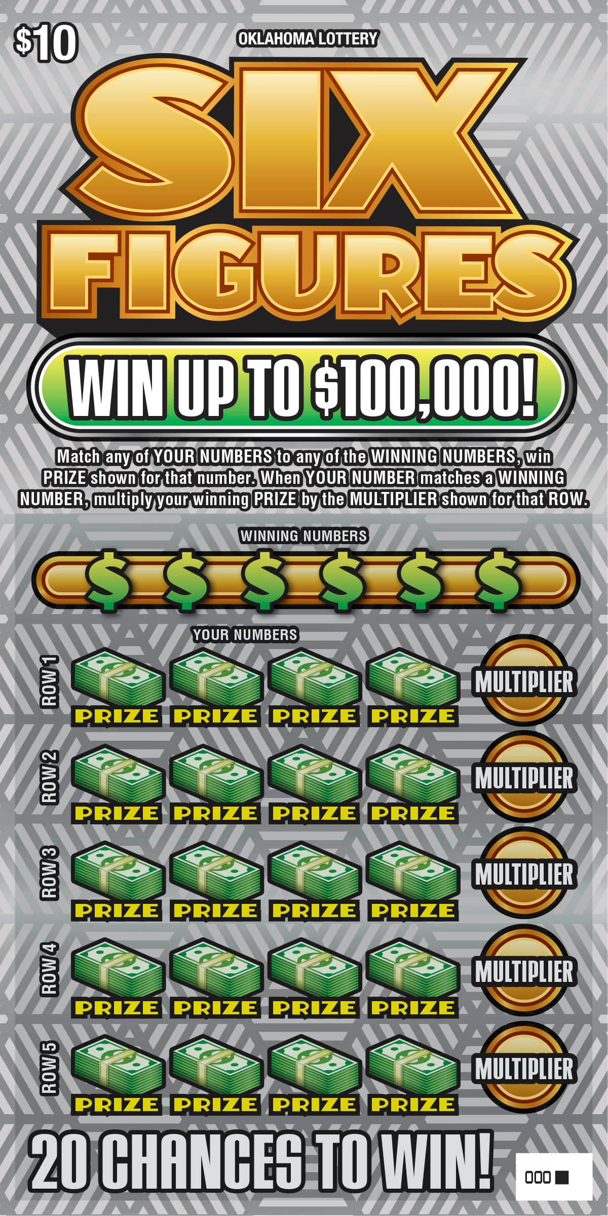 Six Figures scratch-off ticket
