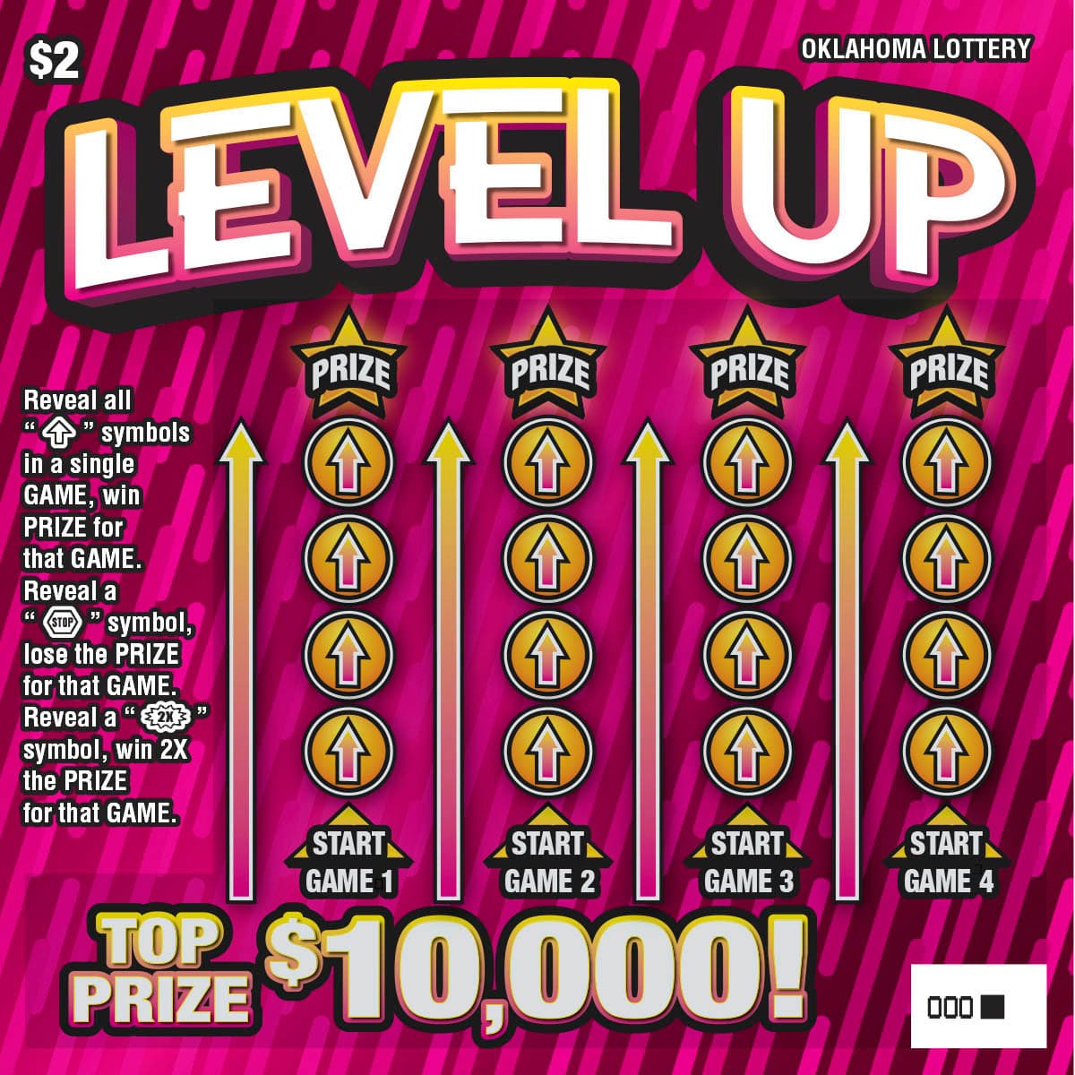Level Up scratch-off ticket