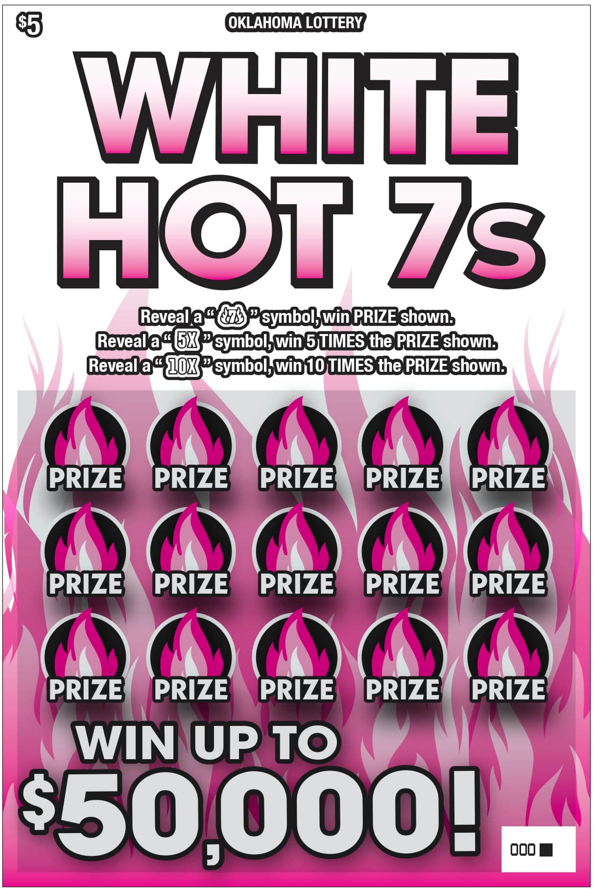 White Hot 7s scratch-off ticket