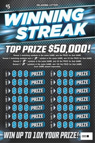 Winning Streak scratch-off ticket