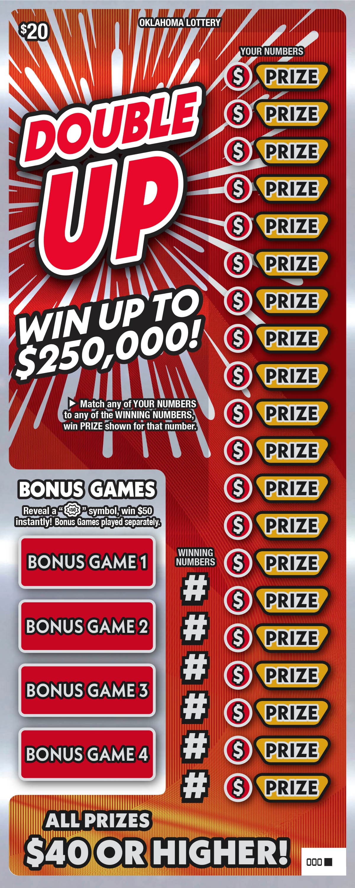 Double Up scratch-off ticket