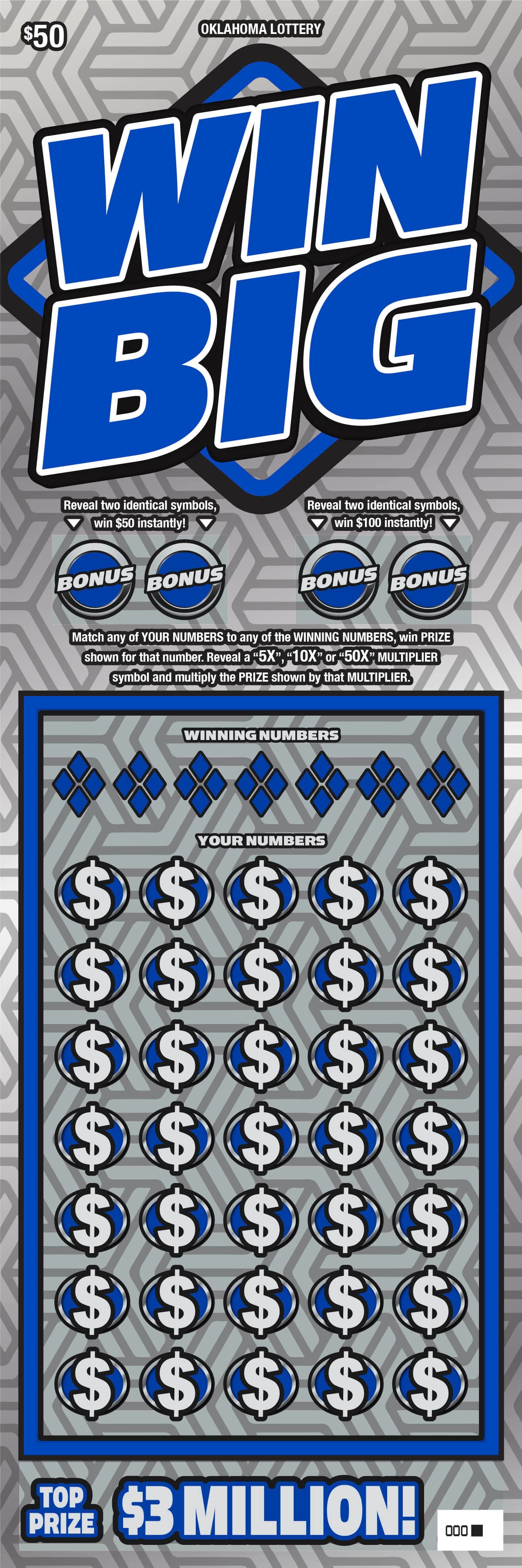Win Big scratch-off ticket