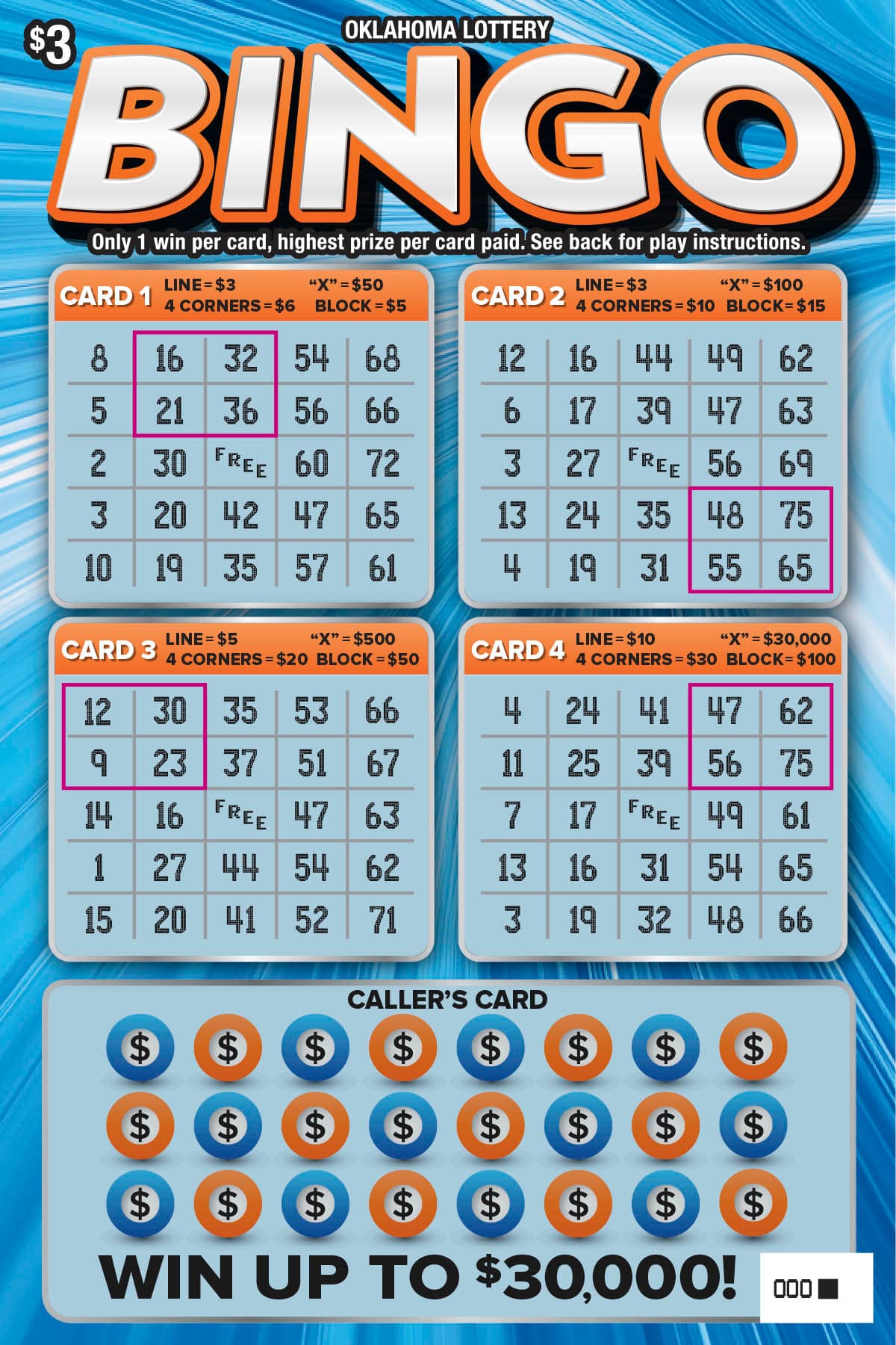 Bingo scratch-off ticket