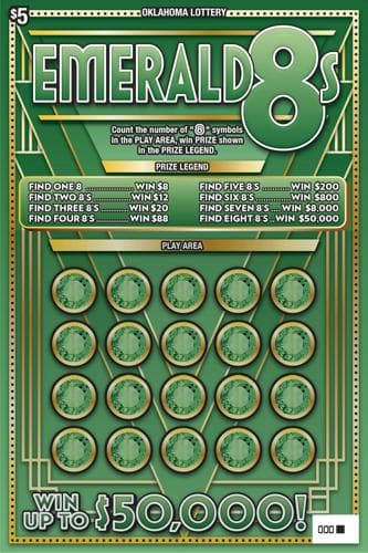 Emerald 8s scratch-off ticket