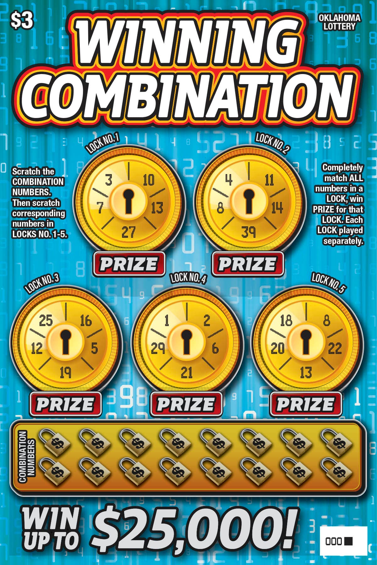 Winning Combination scratch-off ticket