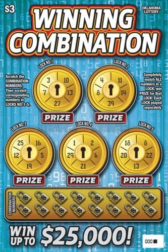Winning Combination scratch-off ticket