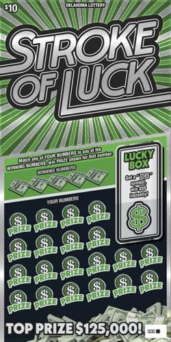 Stroke of Luck scratch-off ticket