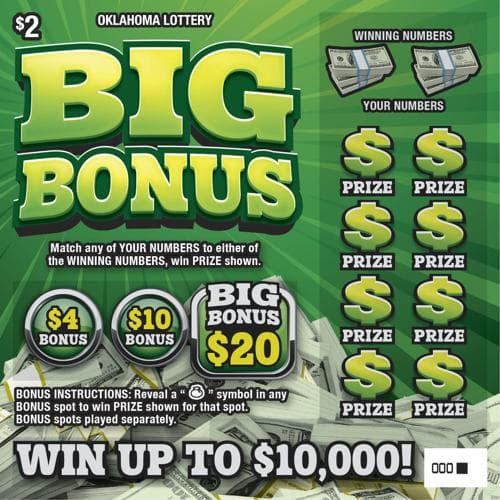 Big Bonus scratch-off ticket