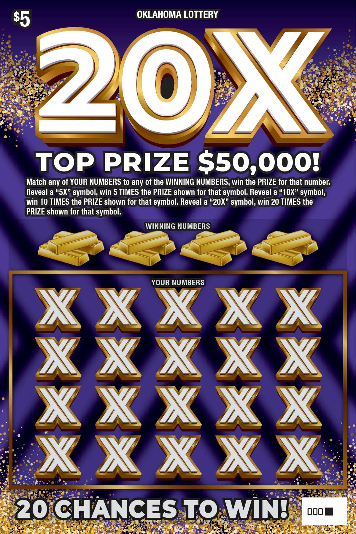 20X scratch-off ticket