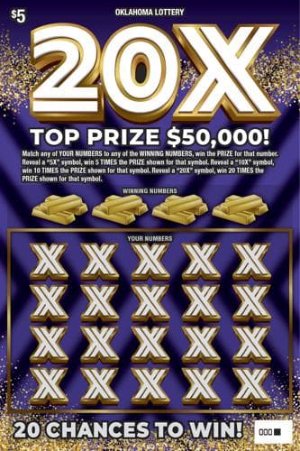 20X scratch-off ticket