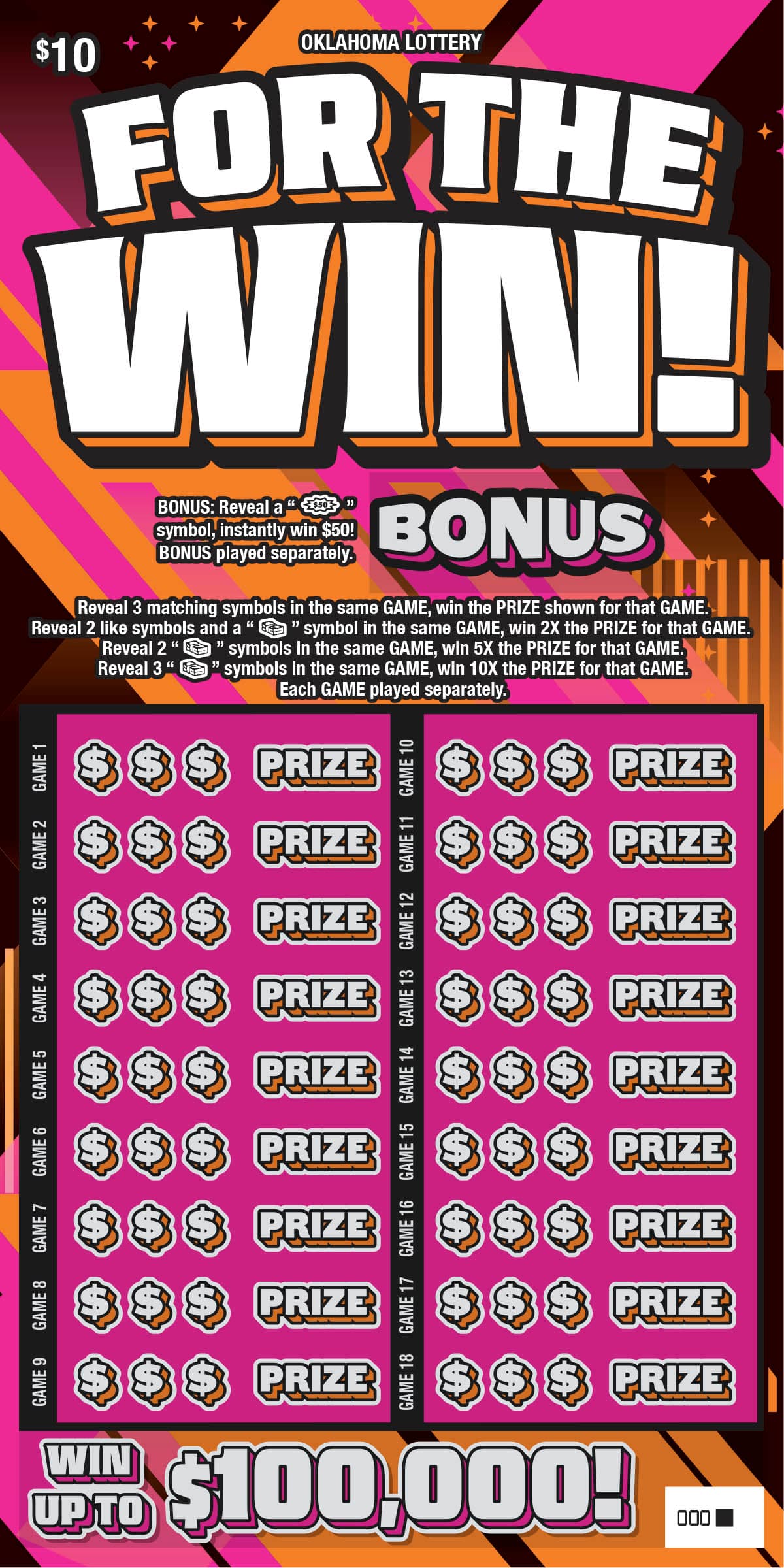 For the Win! scratch-off ticket