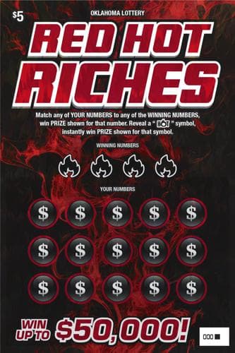 Red Hot Riches scratch-off ticket