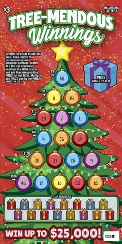 Tree-Mendous Winnings scratch-off ticket