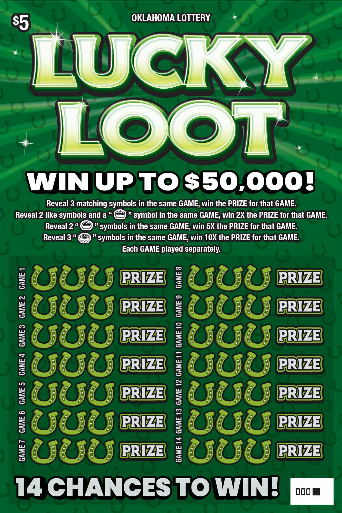 Lucky Loot scratch-off ticket