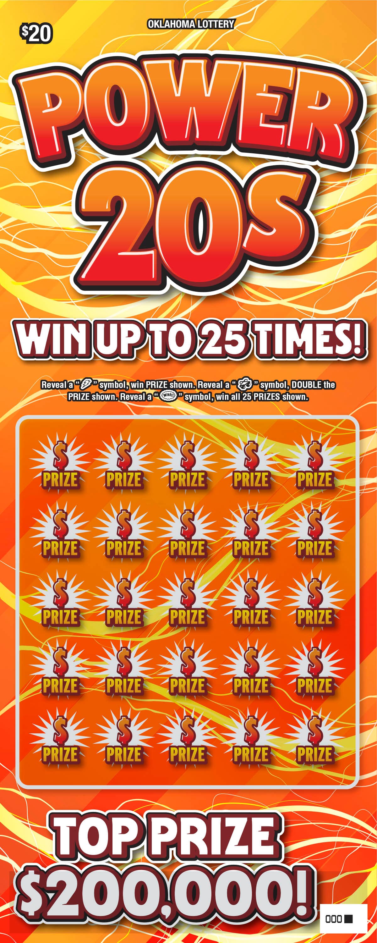Power 20s scratch-off ticket