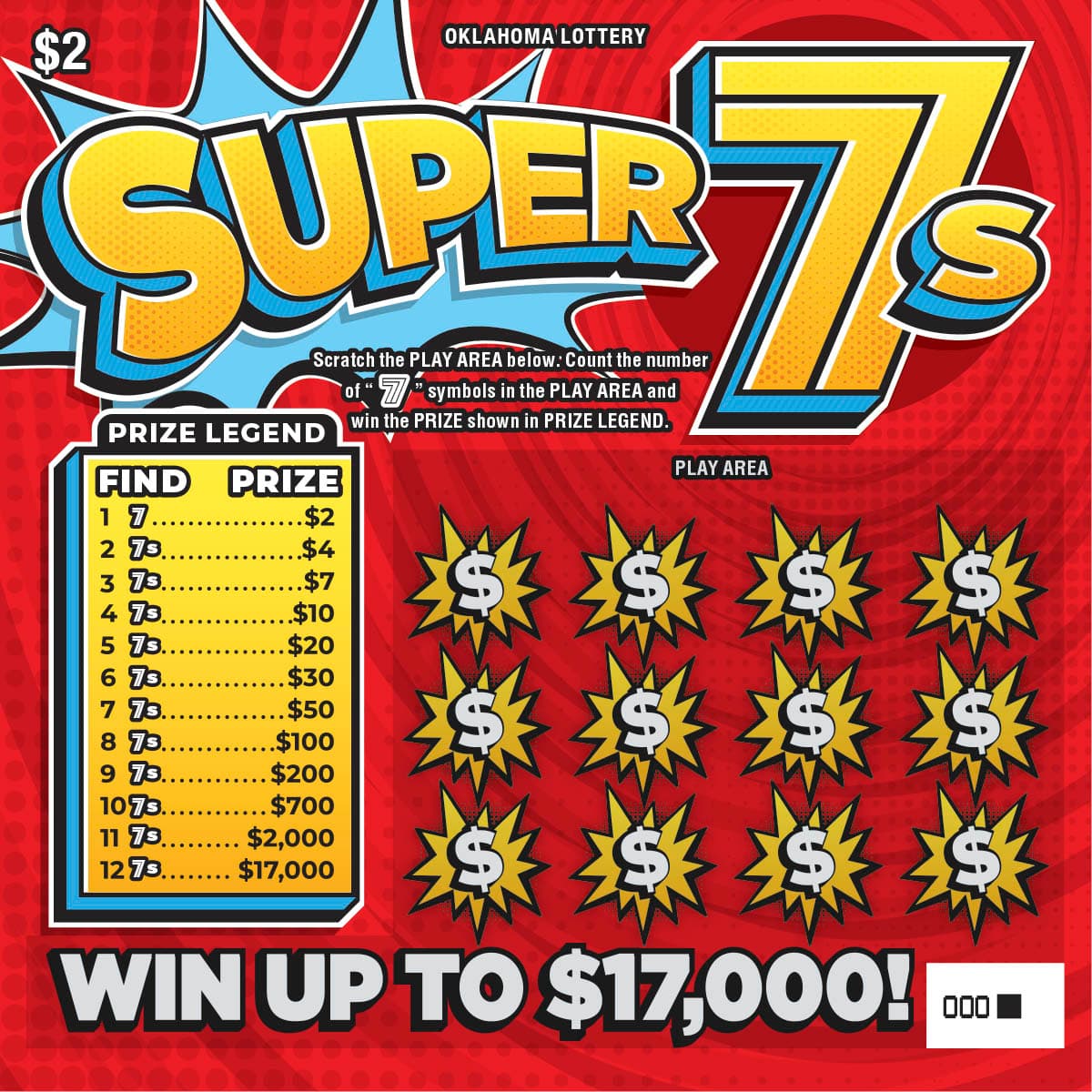 Super 7s scratch-off ticket